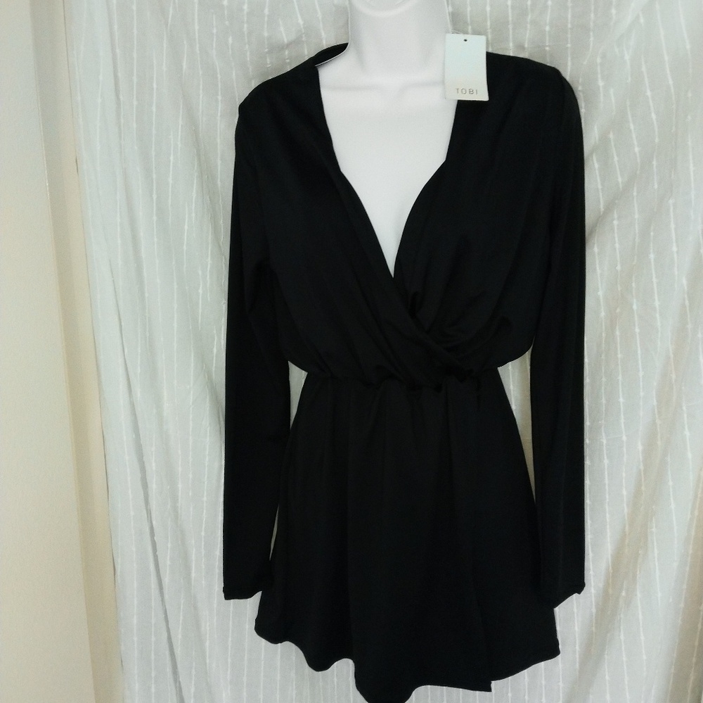Tobi Long Sleeve Wrap Style Dress